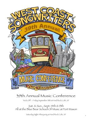 39Th Annual Music Conference "Kick Off" - Friday September 13Th at Hard Rock Cafe, SF
