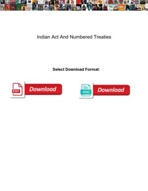 Indian Act and Numbered Treaties