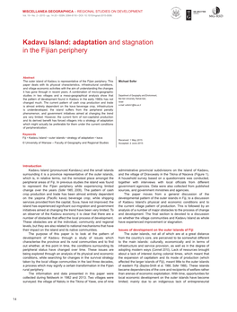 Kadavu Island: Adaptation and Stagnation in the Fijian Periphery