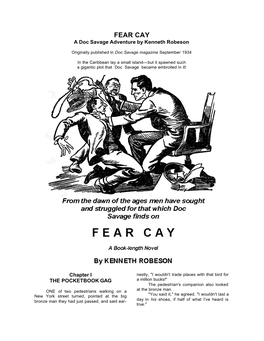 FEAR CAY a Doc Savage Adventure by Kenneth Robeson