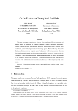 On the Existence of Strong Nash Equilibria