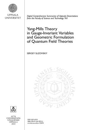 Yang-Mills Theory in Gauge-Invariant Variables and Geometric