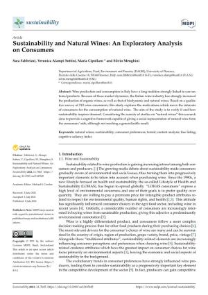 Sustainability and Natural Wines: an Exploratory Analysis on Consumers