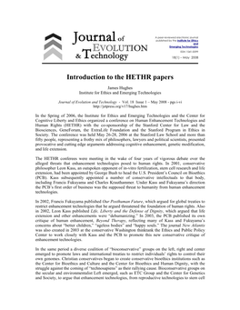 Introduction to the HETHR Papers