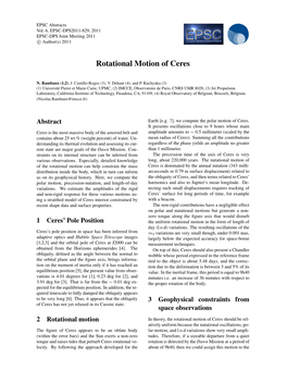 Rotational Motion of Ceres