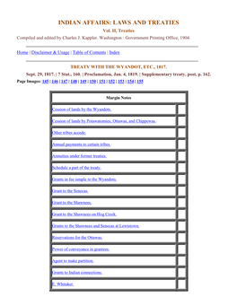 INDIAN AFFAIRS: LAWS and TREATIES Vol