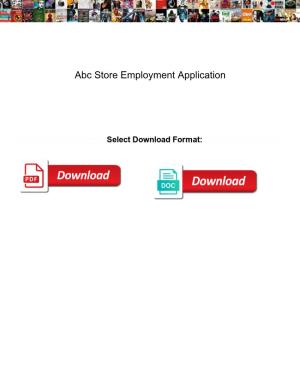 Abc Store Employment Application