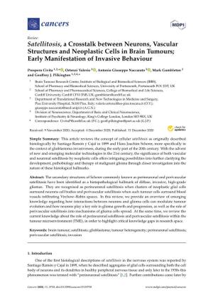 Satellitosis, a Crosstalk Between Neurons, Vascular Structures and Neoplastic Cells in Brain Tumours; Early Manifestation of Invasive Behaviour
