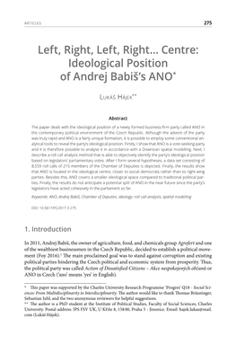 Ideological Position of Andrej Babiš's