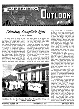 Palembang Svangelistie Effort Find Only About 100 Church Mem- by C
