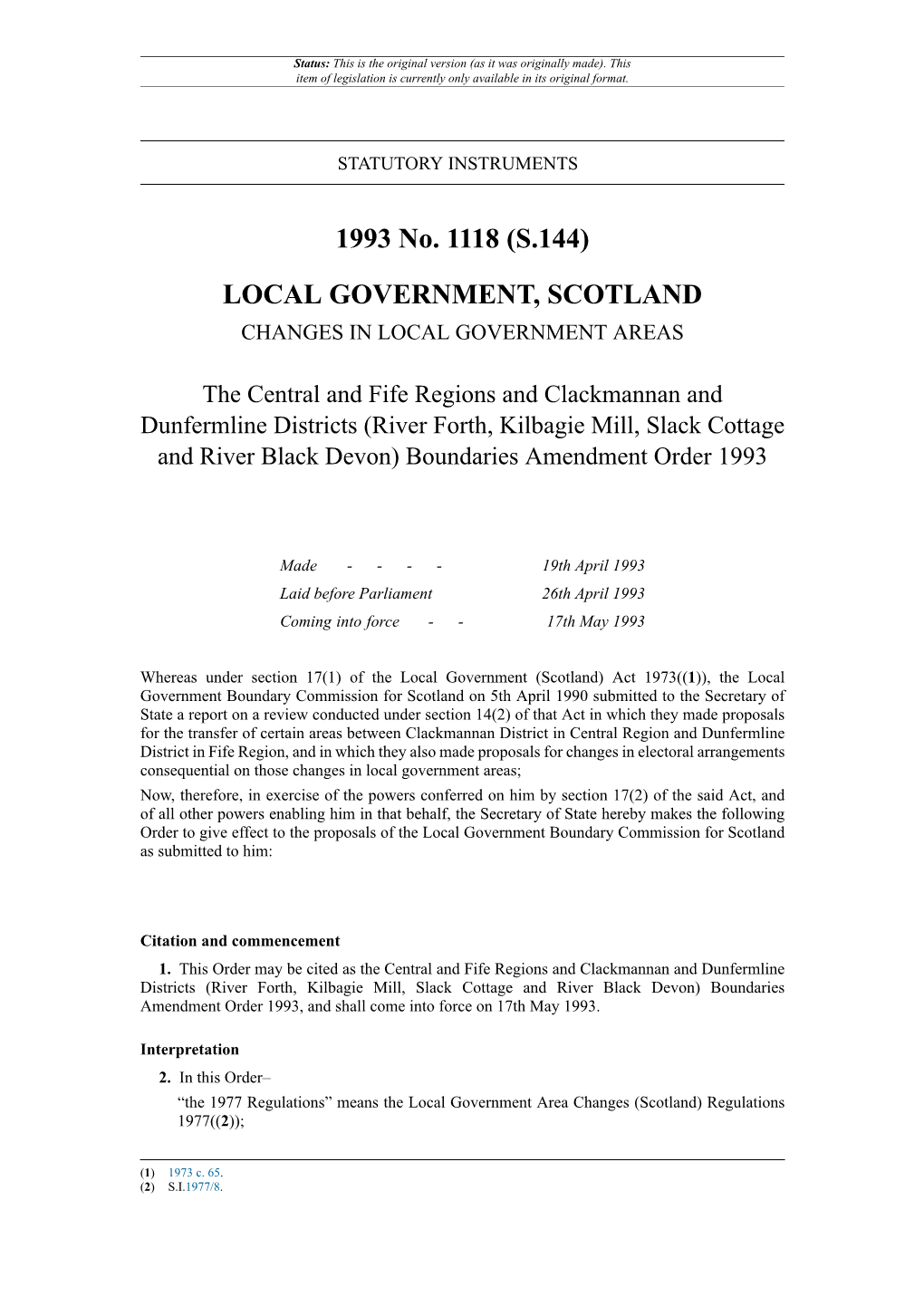 The Central and Fife Regions and Clackmannan