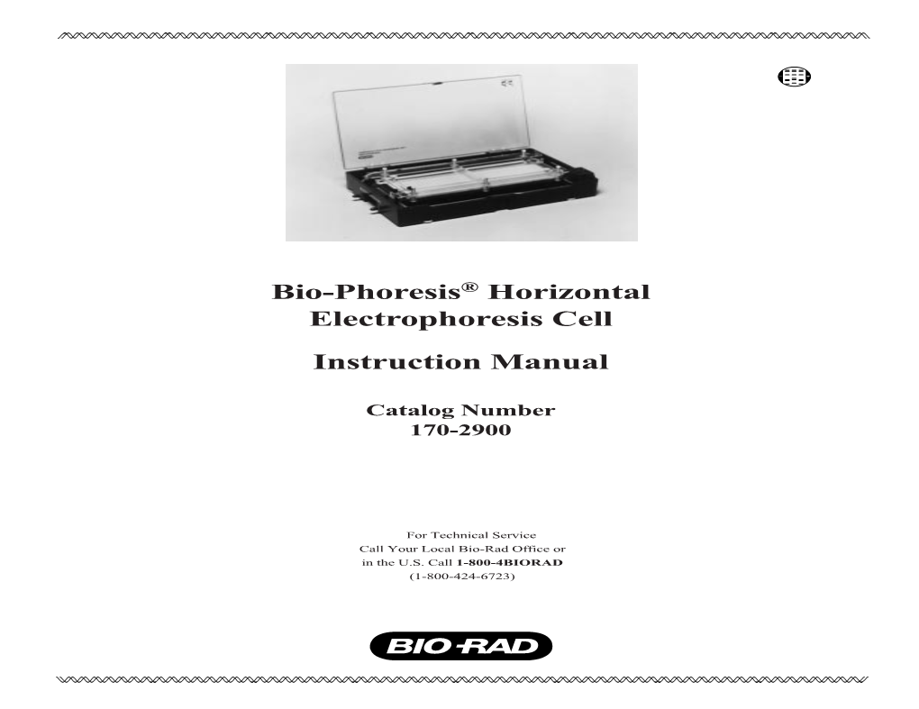 Bio-Phoresis® Horizontal Electrophoresis Cell Instruction