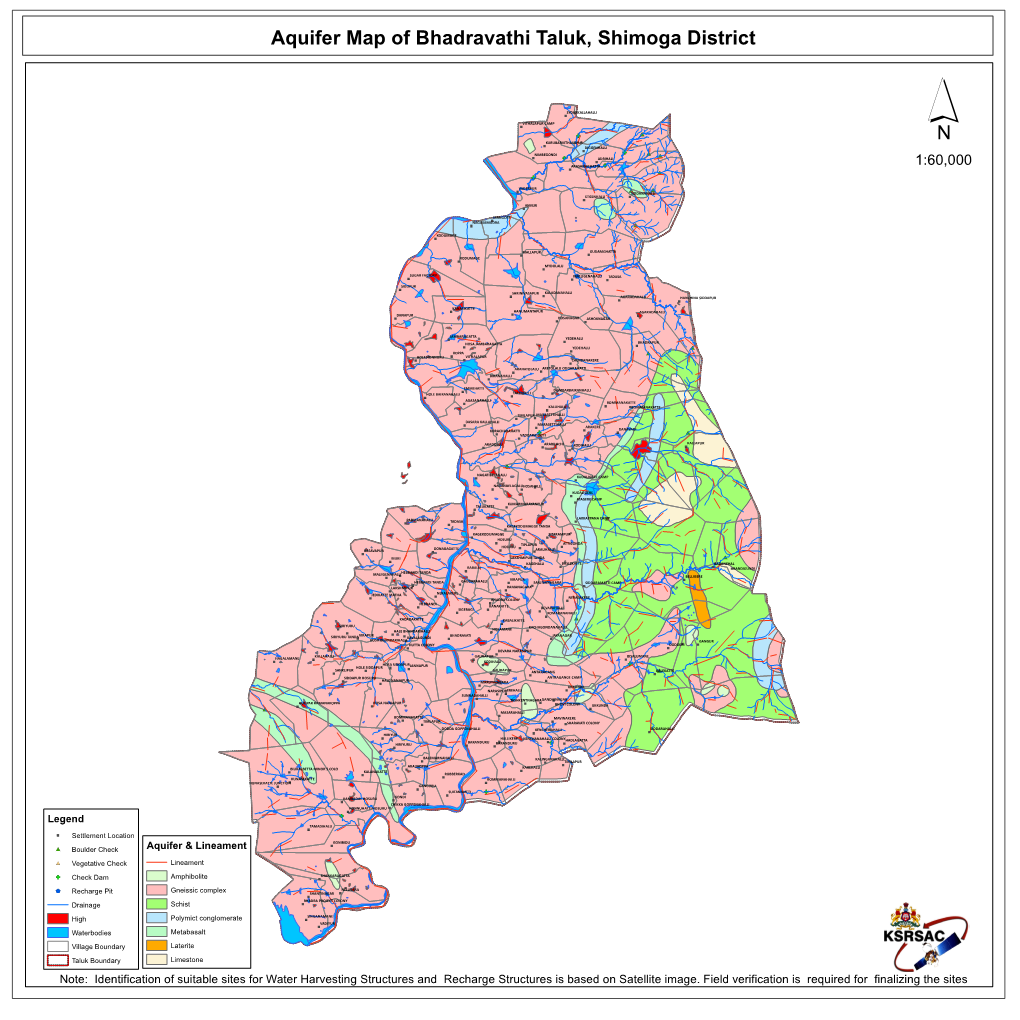 Aquifer Map of Bhadravathi Taluk, Shimoga District