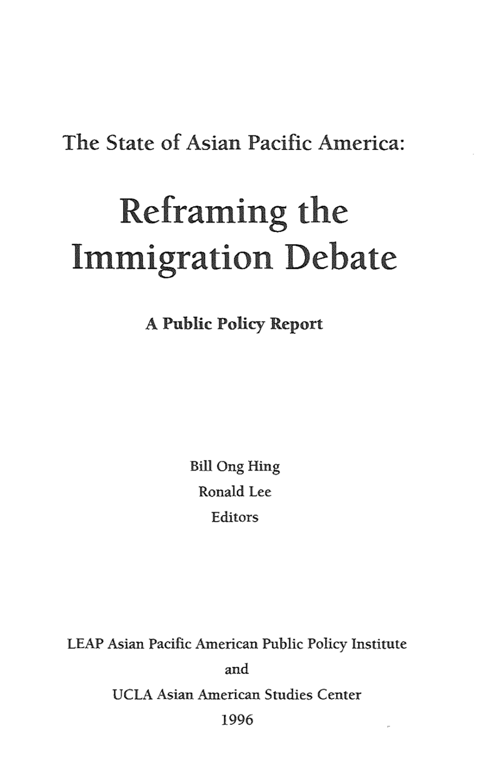 Reframing the Immigration Debate