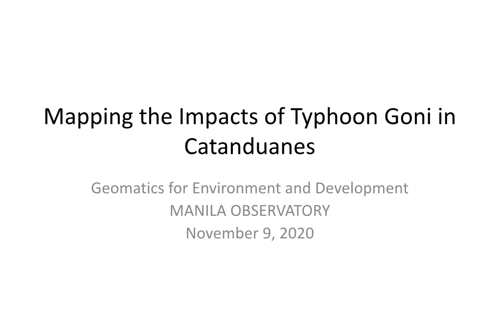 Flooded Areas in Catanduanes Typhoon Goni (Nov