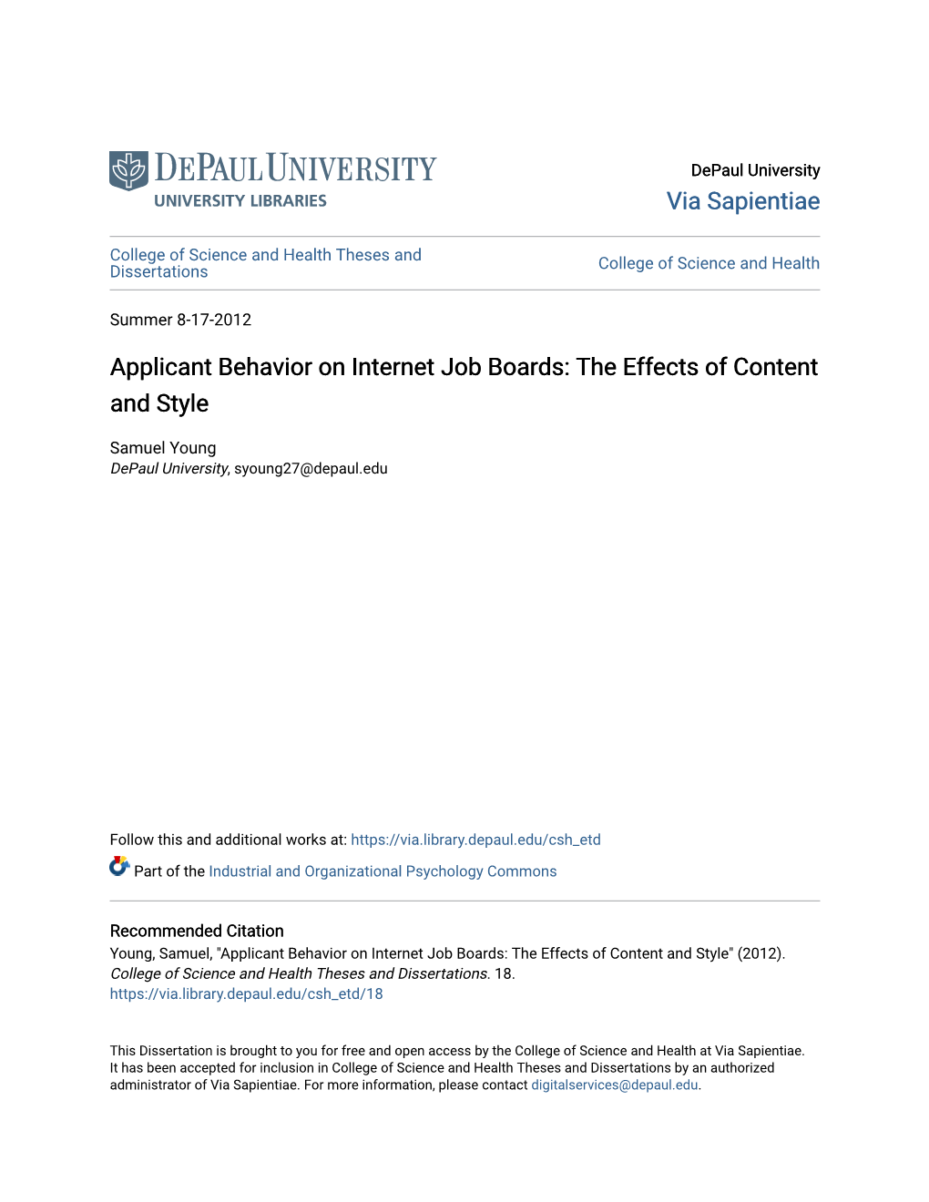Applicant Behavior on Internet Job Boards: the Effects of Content and Style