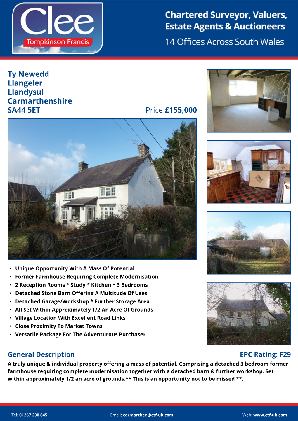 Ty Newedd Llangeler Llandysul Carmarthenshire Price £155,000