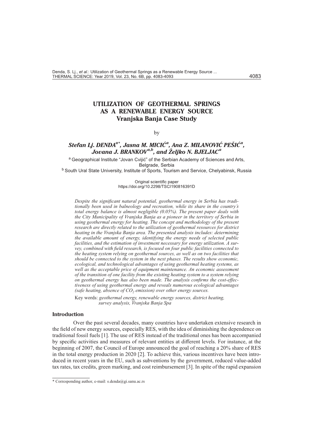 Utilization of Geothermal Springs As a Renewable Energy Source