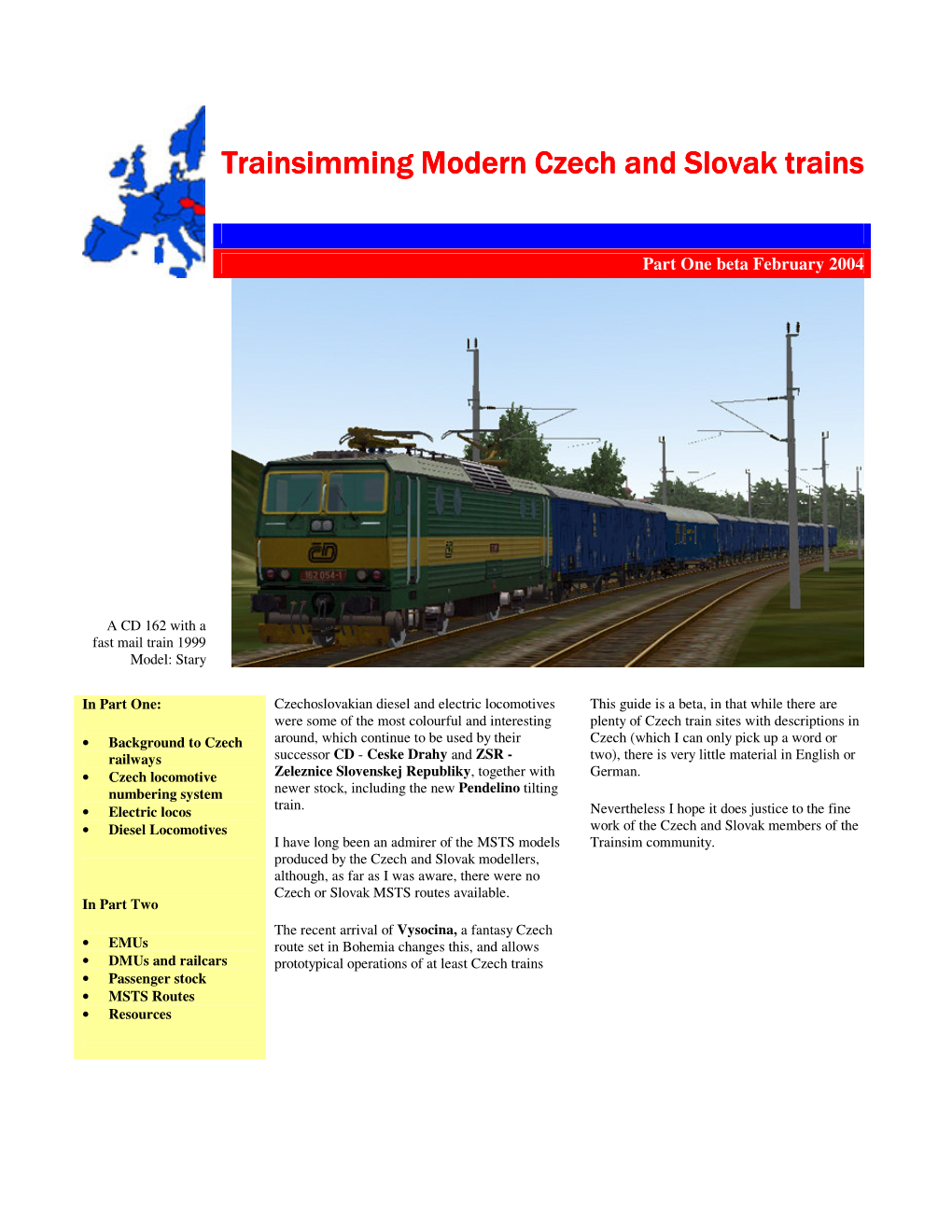 Trainsimming Modern Czech and Slovak Trains Trainsimming Modern