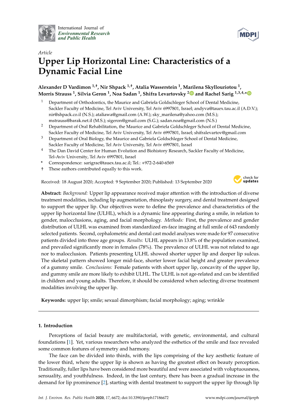Upper Lip Horizontal Line: Characteristics of a Dynamic Facial Line