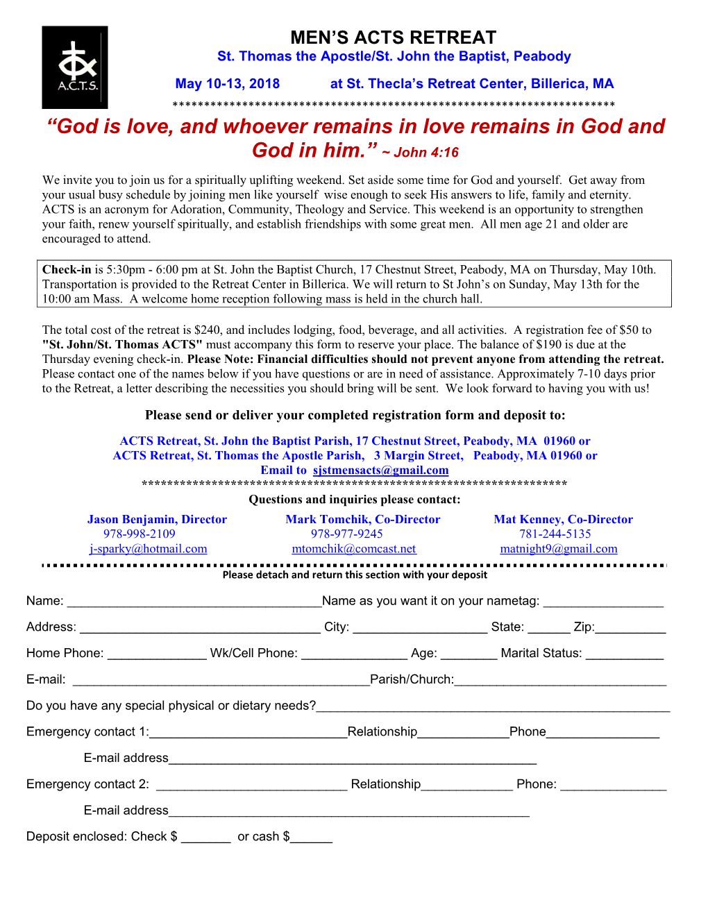 God Is Love, and Whoever Remains in Love Remains in God and God in Him.” ~ John 4:16 We Invite You to Join Us for a Spiritually Uplifting Weekend