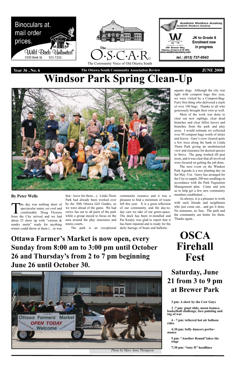 Windsor Park Spring Clean-Up OSCA Firehall Fest