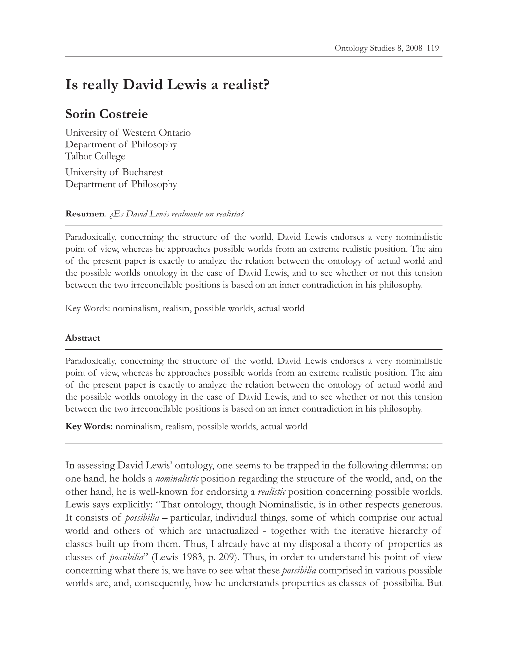 Is Really David Lewis a Realist?