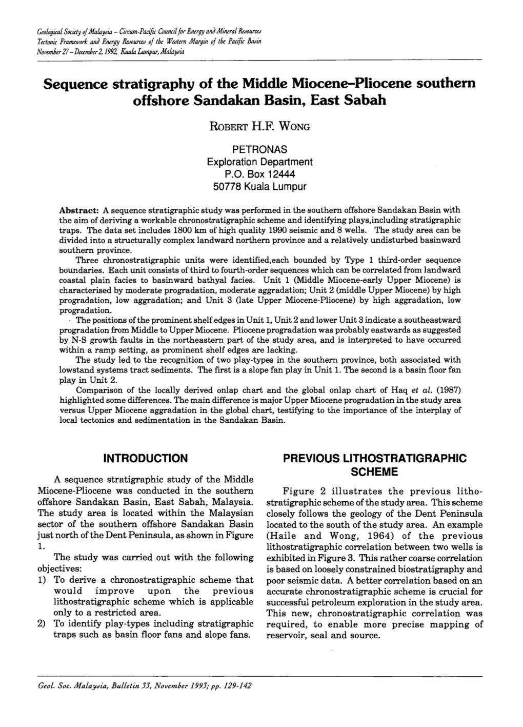 Sequence Stratigraphy of the Middle Miocene-Pliocene Southern Offshore Sandakan Basin, East Sabah