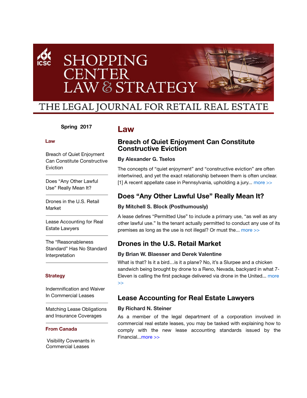 Shopping Center Legal Update