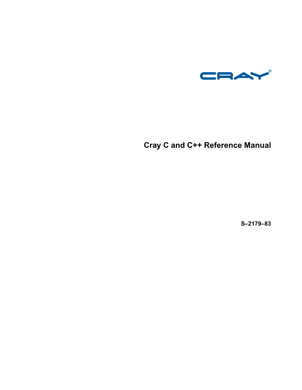 Cray C and C- Reference Manual