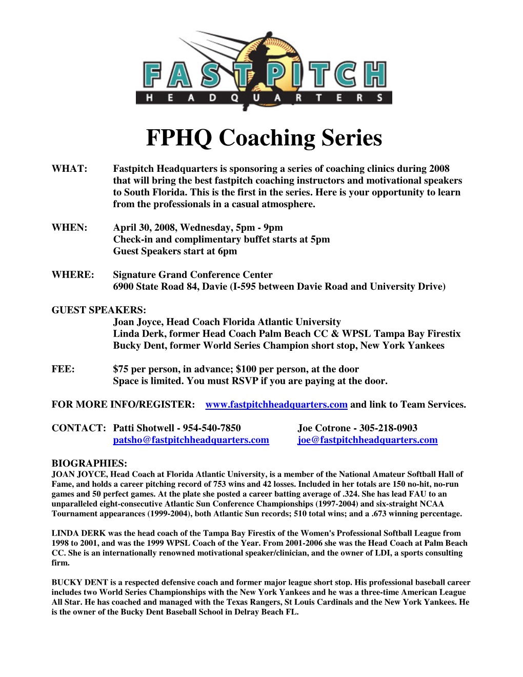 FPHQ Coaching Series