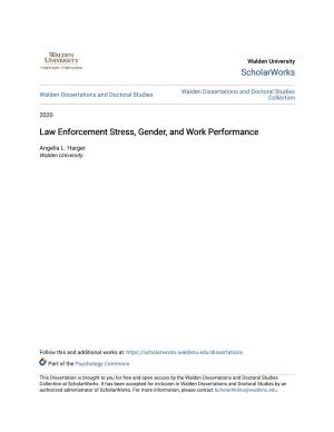Law Enforcement Stress, Gender, and Work Performance