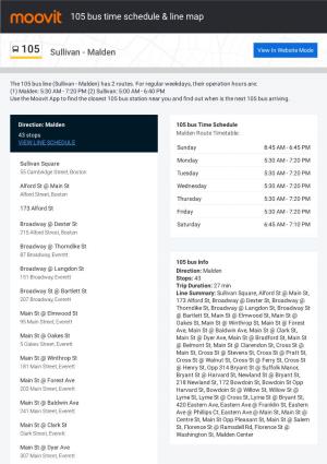 105 Bus Time Schedule & Line Route