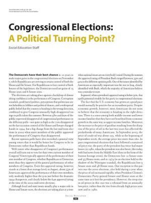 Congressional Elections: a Political Turning Point? Social Education Staff