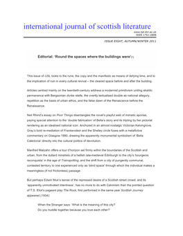 International Journal of Scottish Literature ISSN 1751-2808