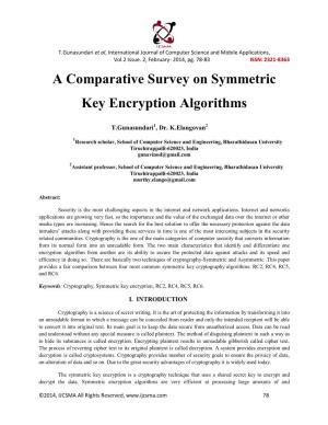 A Comparative Survey on Symmetric Key Encryption Algorithms