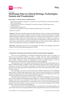 Multirange Data in Cultural Heritage: Technologies, Formats and Visualization †