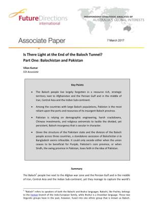Is There Light at the End of the Baloch Tunnel? Part One: Balochistan and Pakistan