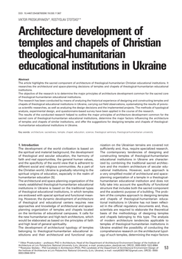Architecture Development of Temples and Chapels of Christian Theological
