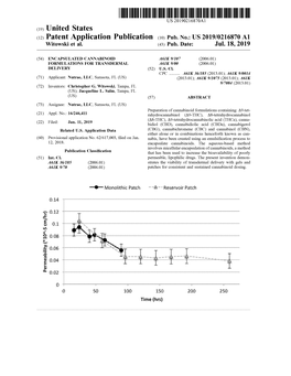 US 2019 / 0216870 A1 Witowski Et Al