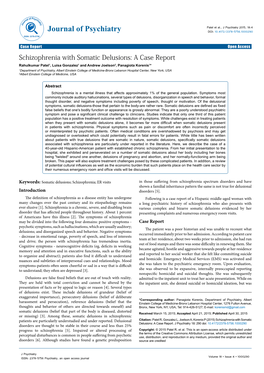 Schizophrenia with Somatic Delusions