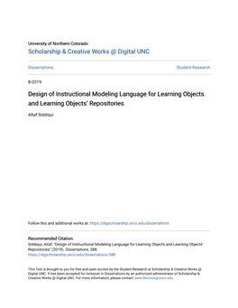 Design of Instructional Modeling Language for Learning Objects and Learning Objectsâ•Ž Repositories