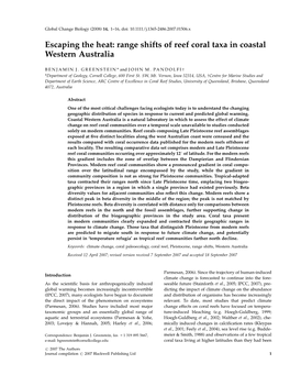 Escaping the Heat: Range Shifts of Reef Coral Taxa in Coastal Western Australia