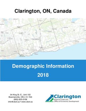 Clarington, ON, Canada Demographic Information 2018