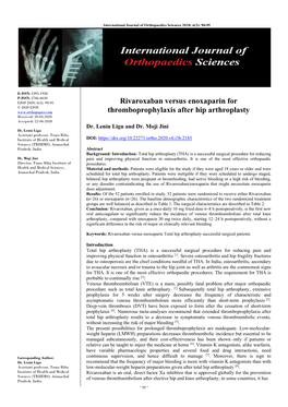 Rivaroxaban Versus Enoxaparin for Thromboprophylaxis After Hip