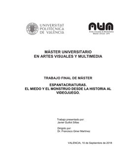 Máster Universitario En Artes Visuales Y Multimedia