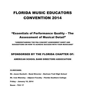 Florida Music Educators Convention 2014
