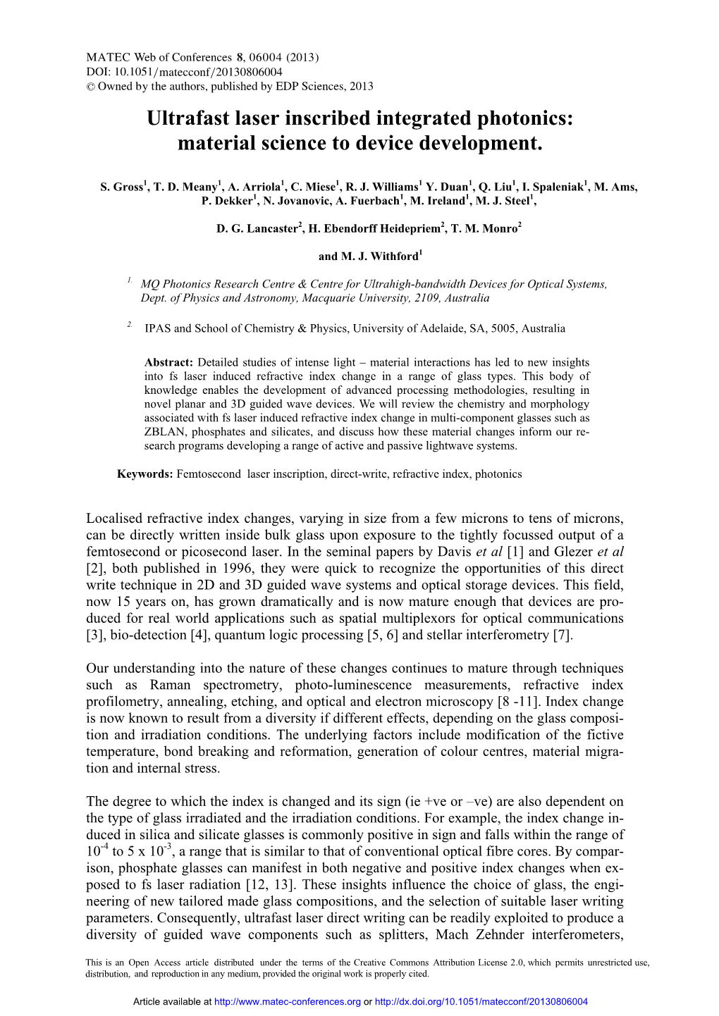 Ultrafast Laser Inscribed Integrated Photonics: Material Science to Device Development