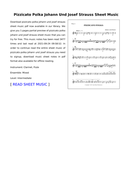 Pizzicato Polka Johann Und Josef Strauss Sheet Music
