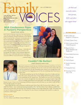 NSA Conference from a Parent's Perspective Couldn't Be Better!